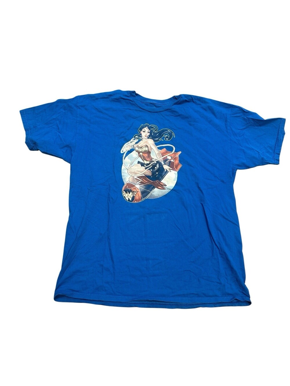 TeeFury DC Comics Pinup Wonder Woman Shirt Blue Size XL